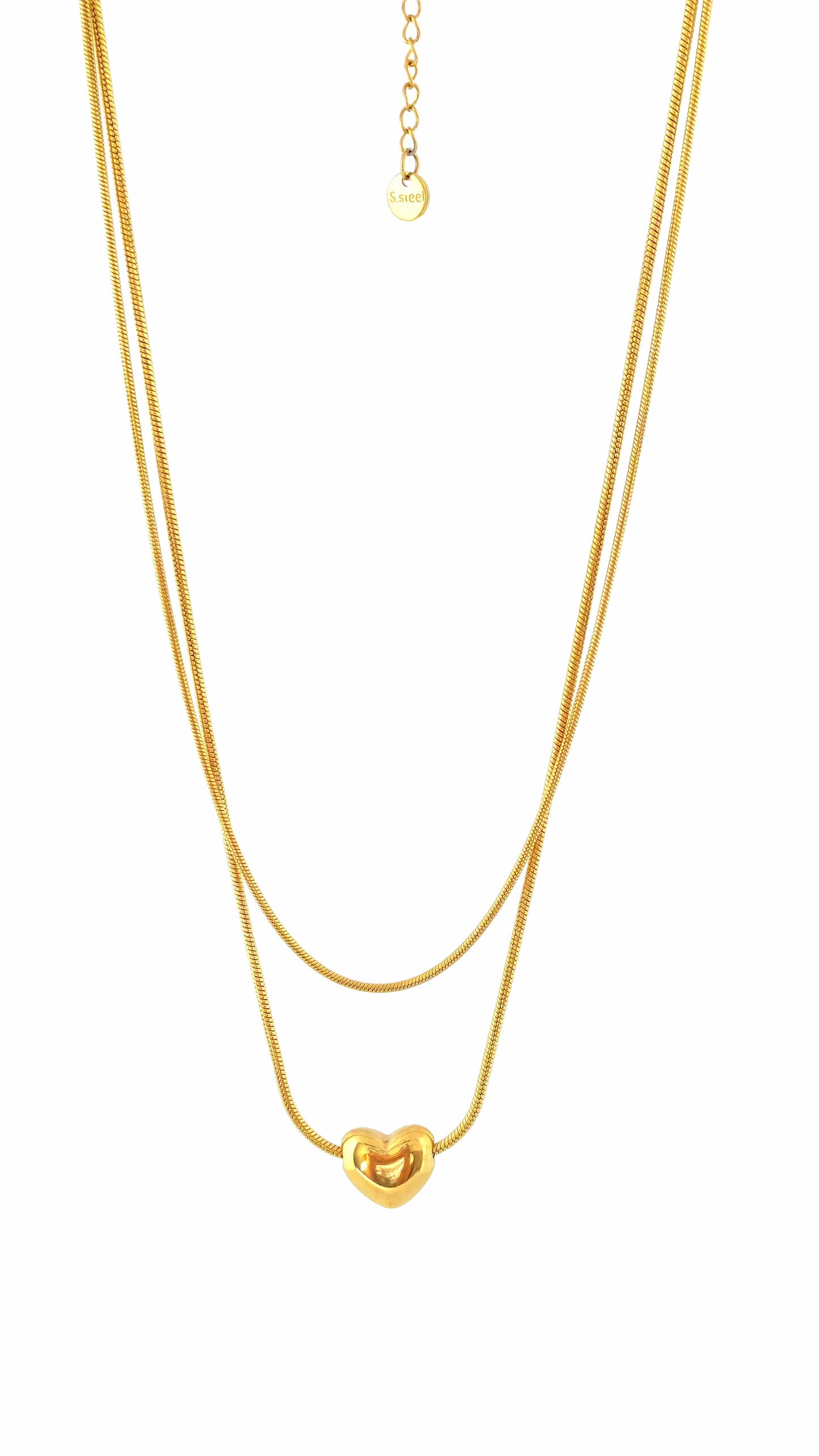LAYERED MOUSE TAIL STAINLESS NECKLACE