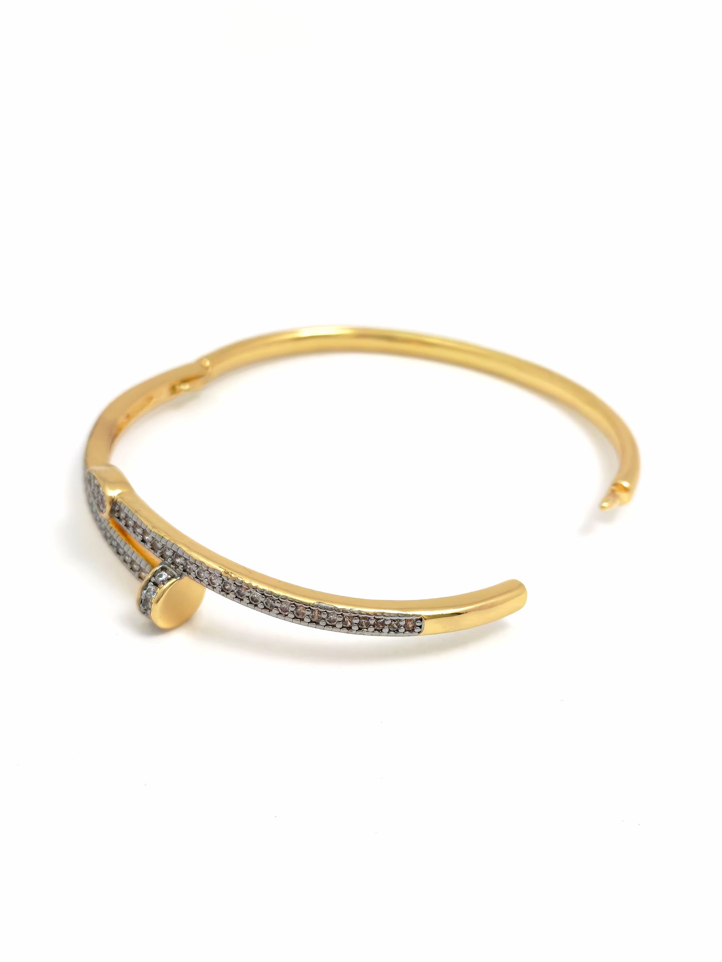 NAIL SILVER GOLD BANGLE