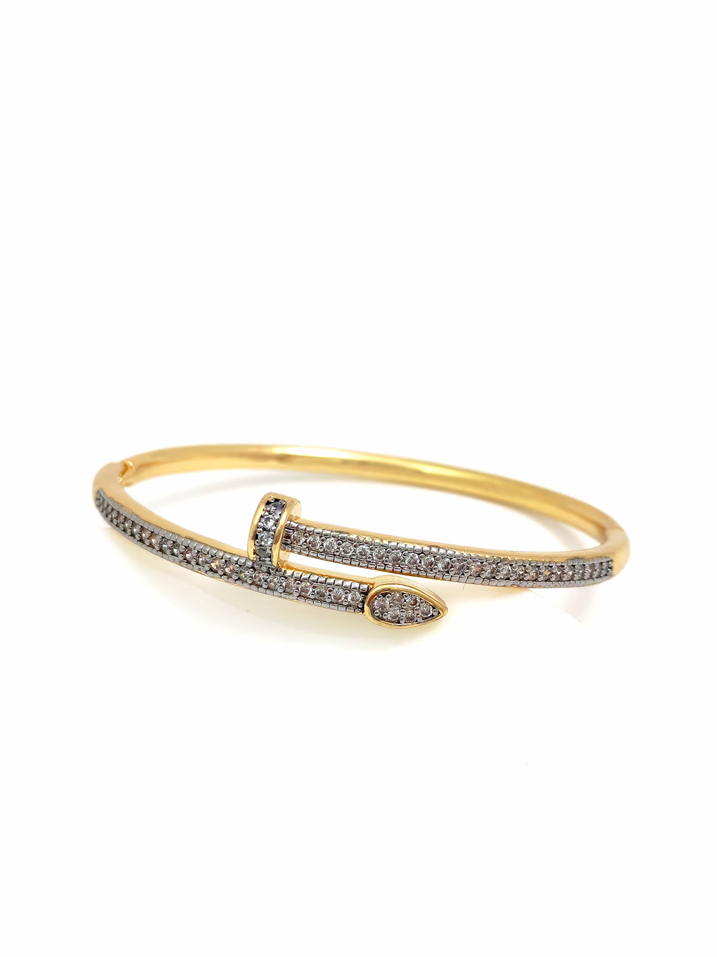 NAIL SILVER GOLD BANGLE