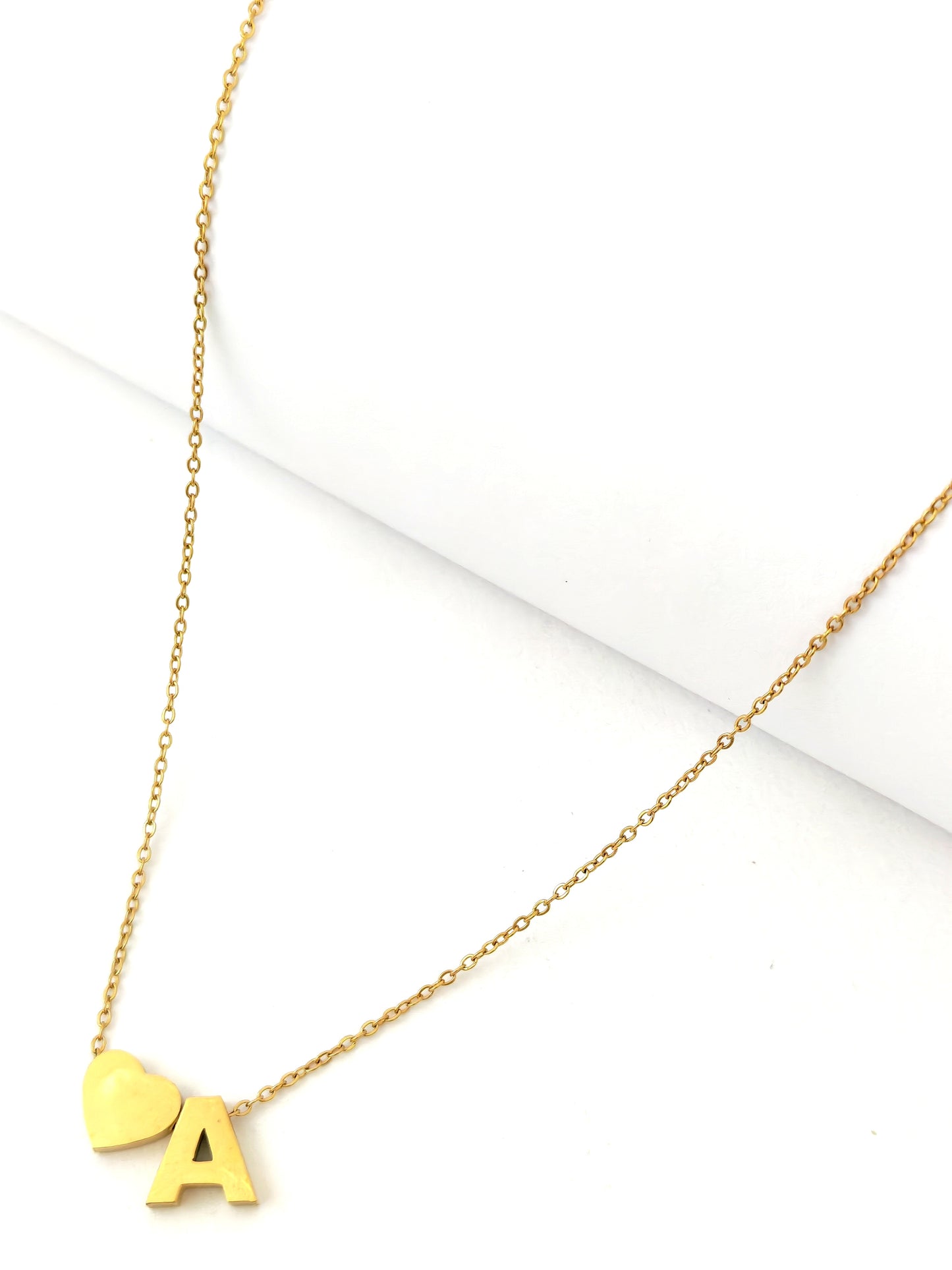 LETTER AND HEART NECKLACE - 12 LETTER