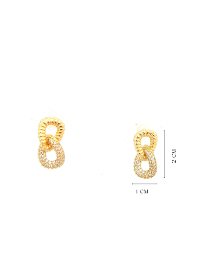 VARYN GOLD PLATER COPPER STUD EARRING