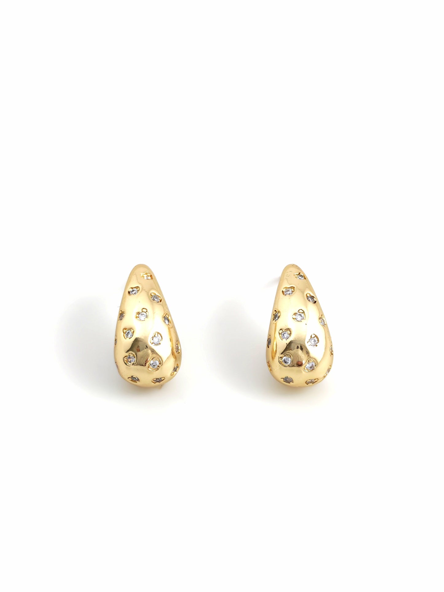 TEARS ZIRCON STUD EARRINGS