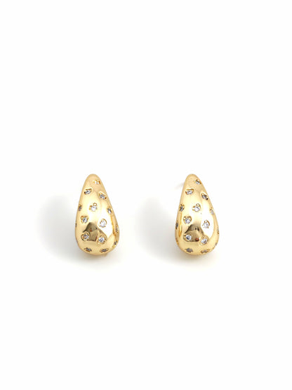 TEARS ZIRCON STUD EARRINGS