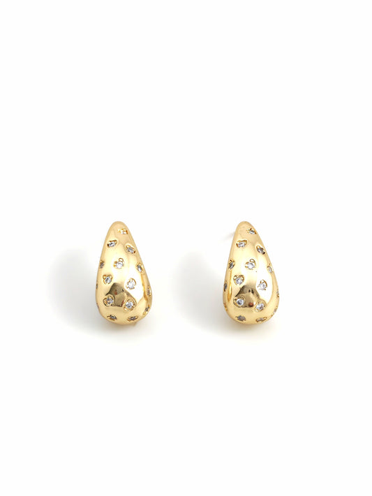 TEARS ZIRCON STUD EARRINGS