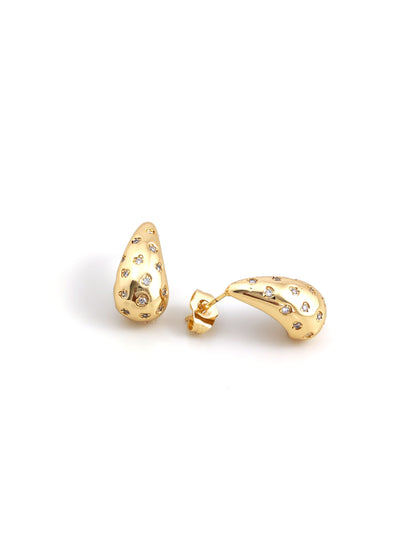 TEARS ZIRCON STUD EARRINGS