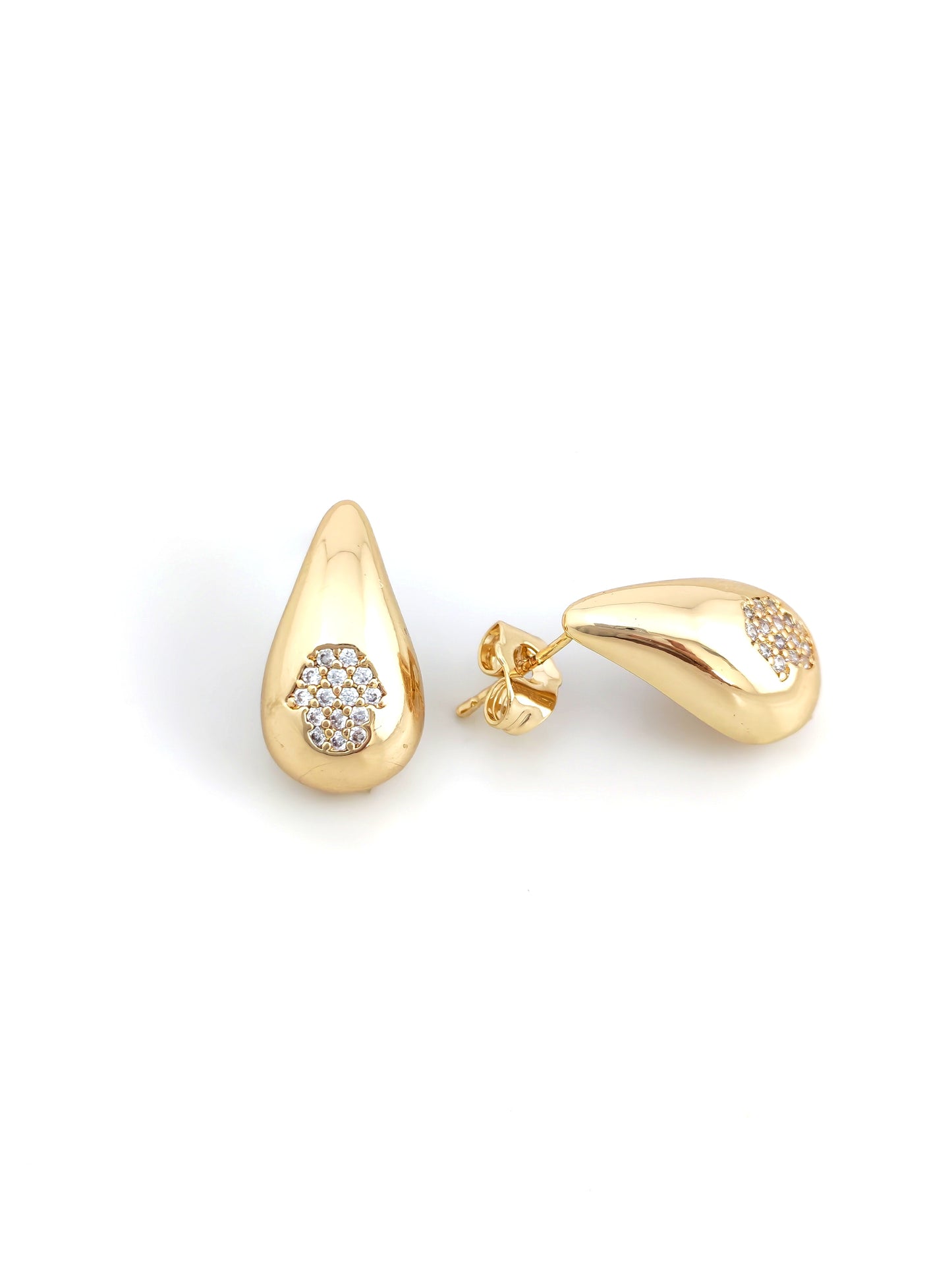 TEARS ZIRCON STUD EARRING