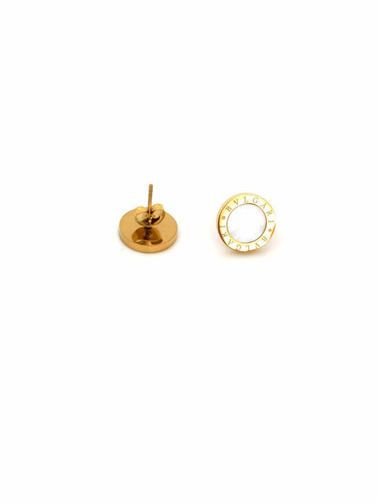 BVLG WHITE STUD EARRING