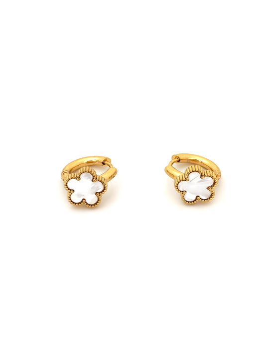 FLOWER HOOP EARRING