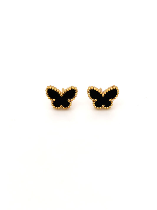BLACK BUTTERFLY STUD EARRINGS