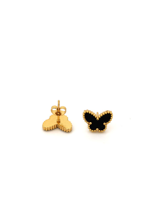 BLACK BUTTERFLY STUD EARRINGS