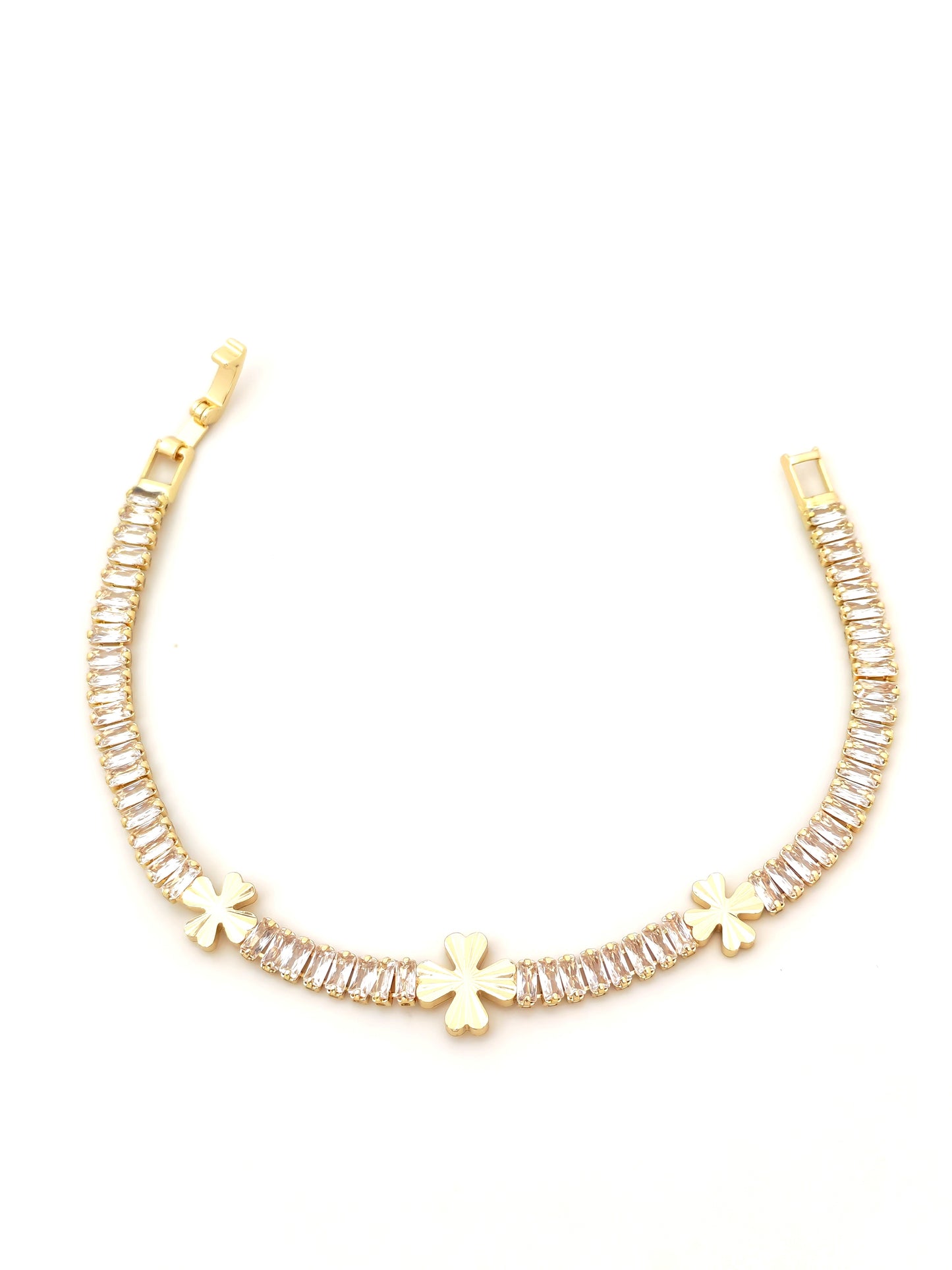 TENNIS FLOWER GOLDEN BRACELET