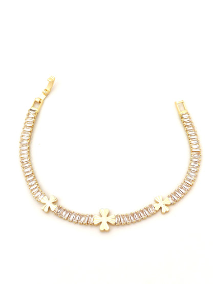 TENNIS FLOWER GOLDEN BRACELET