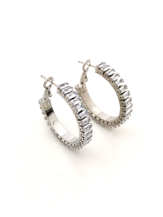 SOIREE SILVER HOOP EARRING