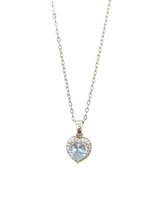 HEART PENDANT PNDRA NECKLACE - WHITE