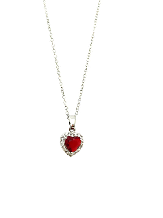 HEART PENDANT PNDRA NECKLACE - RED