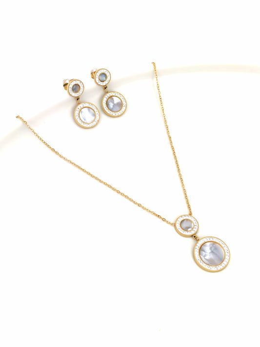 GOLDEN STAINLESS STEEL DROP SET