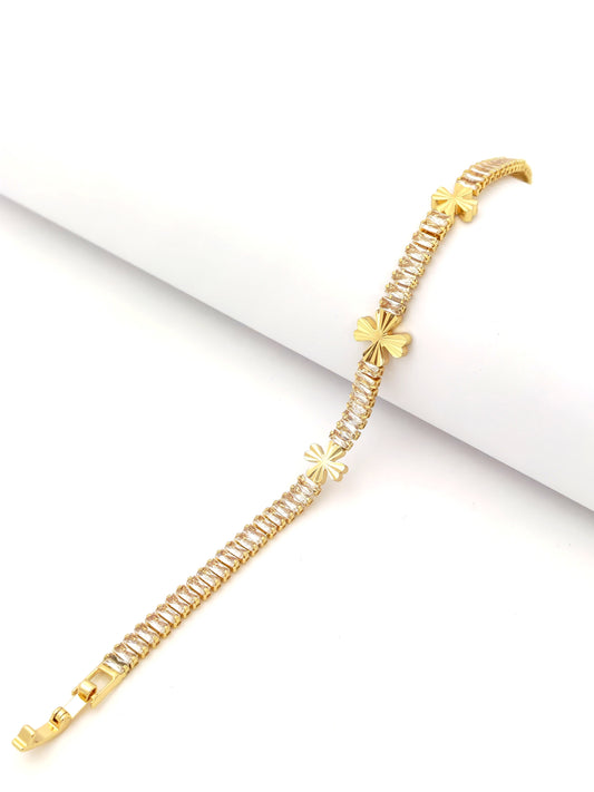 TENNIS FLOWER GOLDEN BRACELET