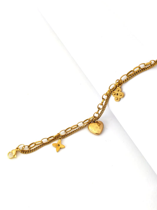 LAYERED LV STAINLESS STEEL BRACELET