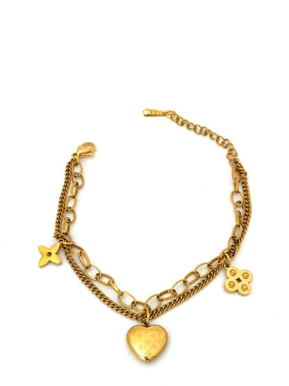 LAYERED LV STAINLESS STEEL BRACELET