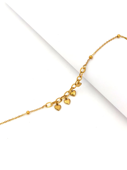 DROP SIMPLE HEARTS STAINLESS BRACELET