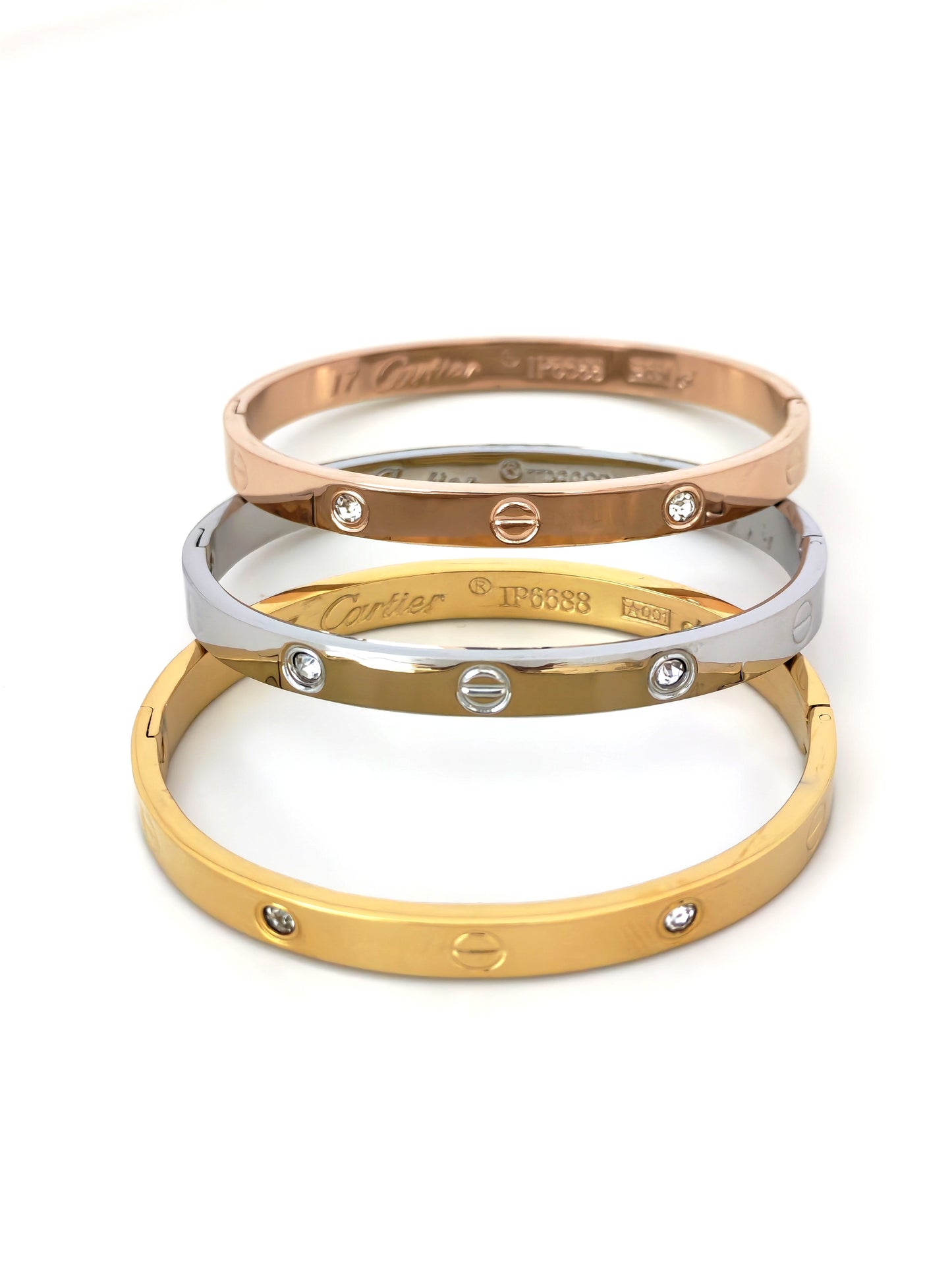TRIPLE BRANDED CRTR STAINLESS STEEL BANGLES
