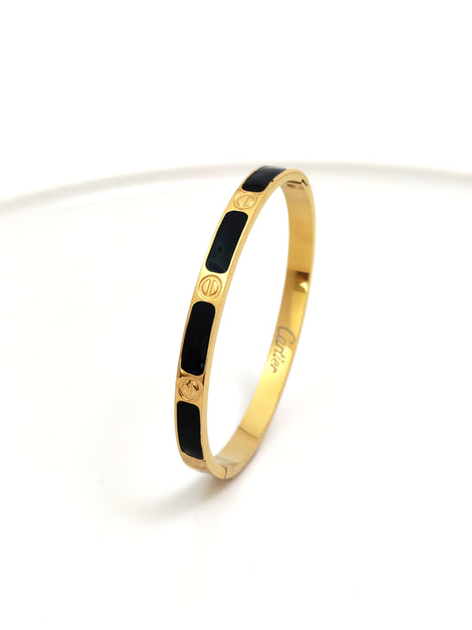 BLACK CRTR STAINLESS STEEL BANGLE