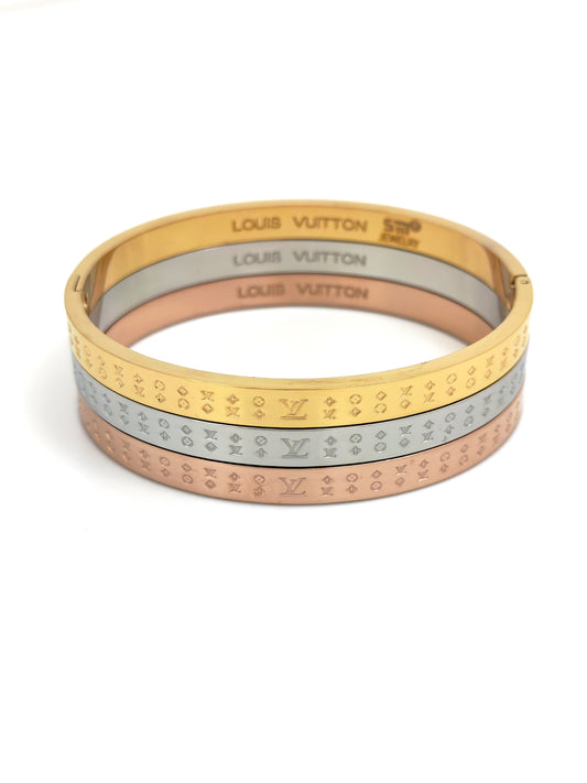 TRIPLE LV BRANDED STAINLESS STEEL BANGLES