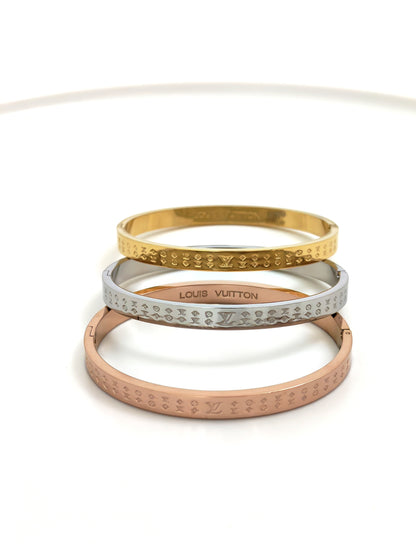 TRIPLE LV BRANDED STAINLESS STEEL BANGLES