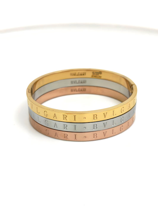TRIPLE BRANDED BVLG STAINLESS STEEL BANGLES