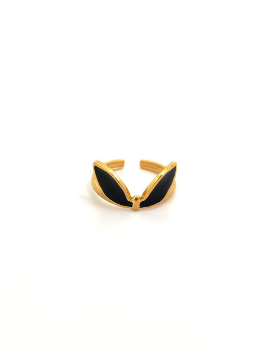 BLACK BOW STAINLESS RING