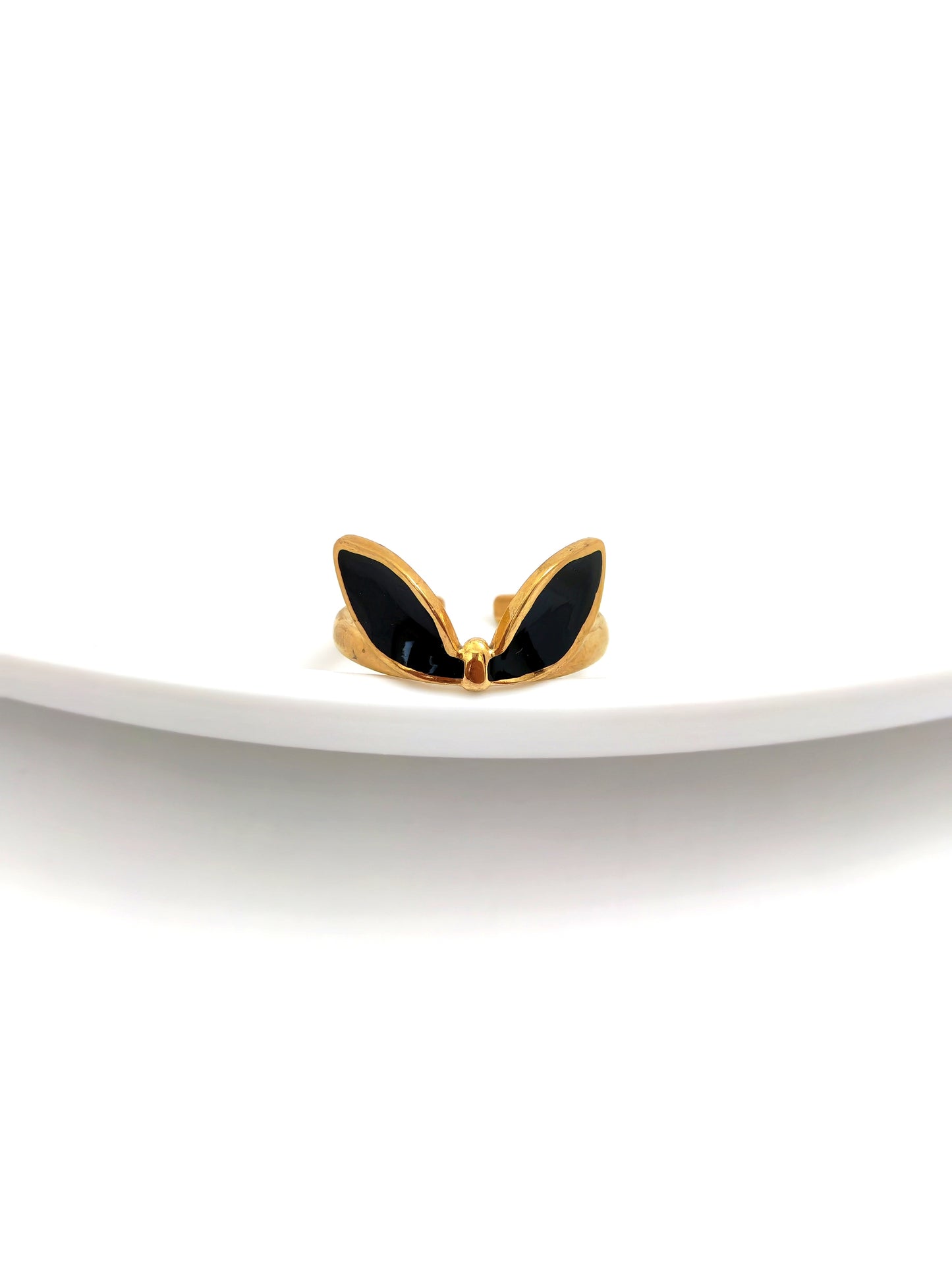 BLACK BOW STAINLESS RING