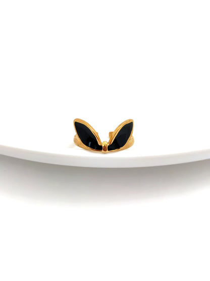 BLACK BOW STAINLESS RING