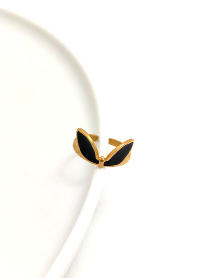 BLACK BOW STAINLESS RING
