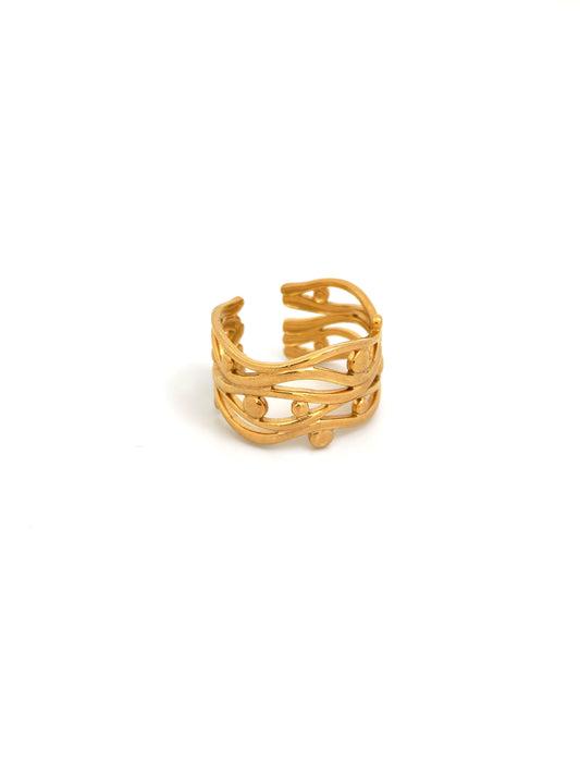 WIDE STAINLESS STEEL RING