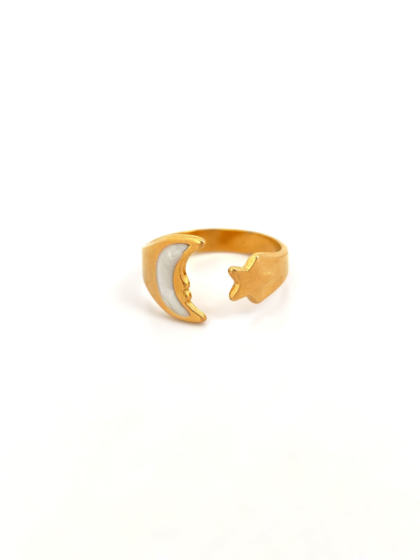 CRESCENT AND STAR STAINLESS RING