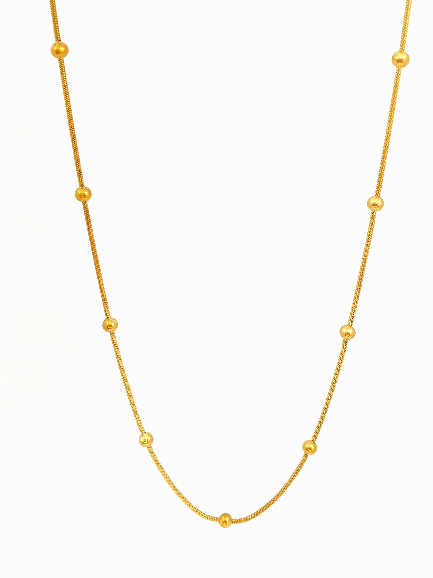 GOLDEN MOUSE TAIL STAINLESS STEEL NECKLACE
