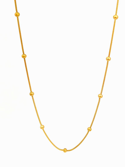GOLDEN MOUSE TAIL STAINLESS STEEL NECKLACE