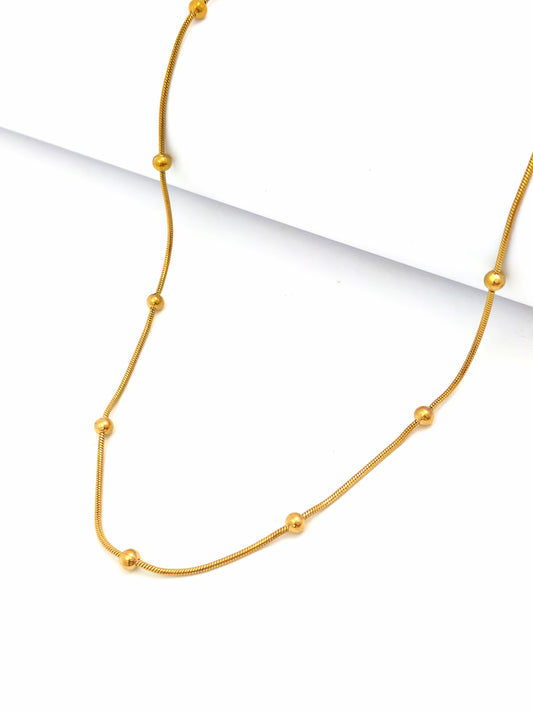GOLDEN MOUSE TAIL STAINLESS STEEL NECKLACE