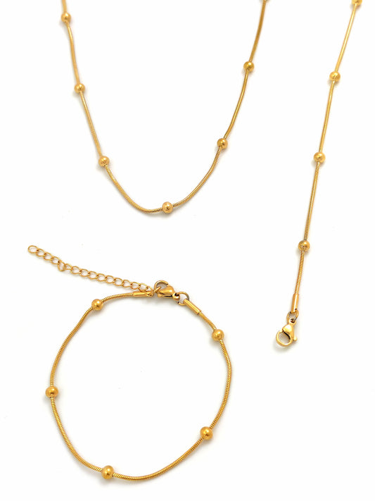 GOLDEN MOUSE TAIL STAINLESS STEEL SET