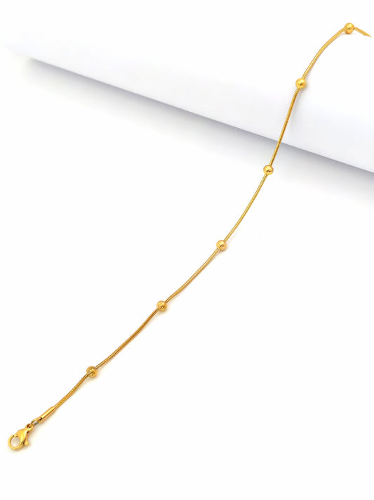 GOLDEN MOUSE TAIL STAINLESS STEEL ANKLET
