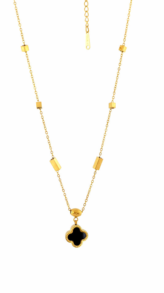 BLACK VANC STAINLESS STEEL NECKLACE