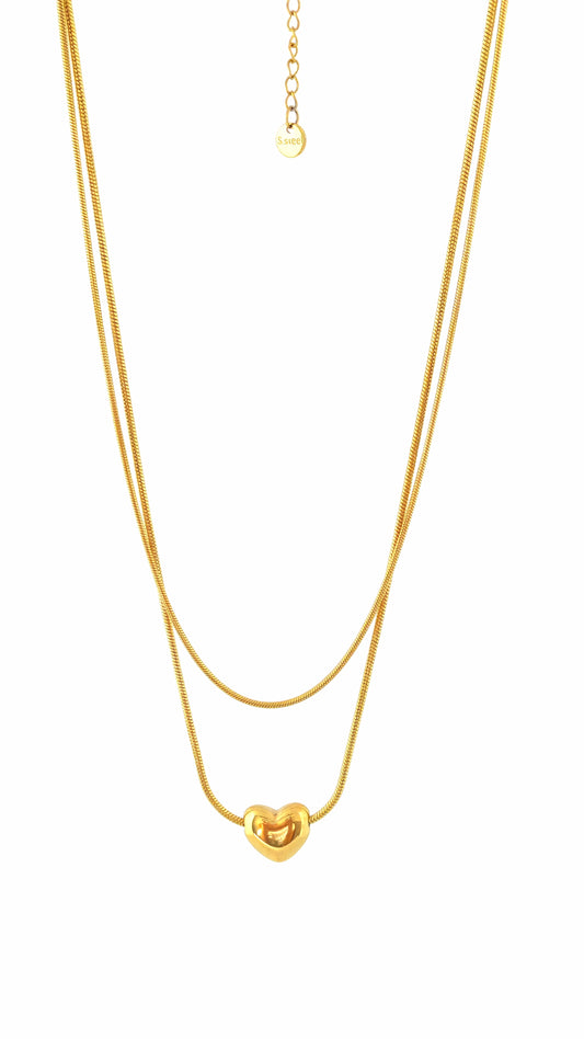 LAYERED MOUSE TAIL STAINLESS NECKLACE