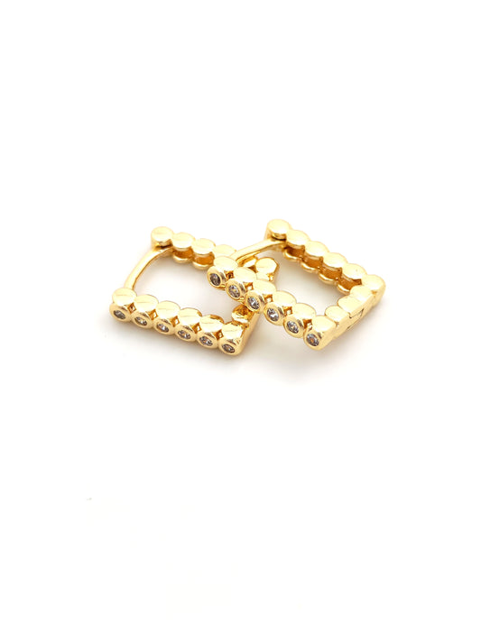 RECTANGLE BUBBLE HOOP EARRING