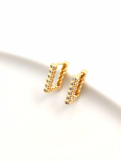 RECTANGLE BUBBLE HOOP EARRING