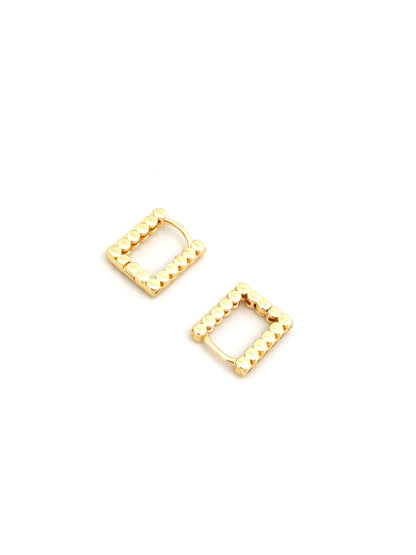 RECTANGLE BUBBLE HOOP EARRING