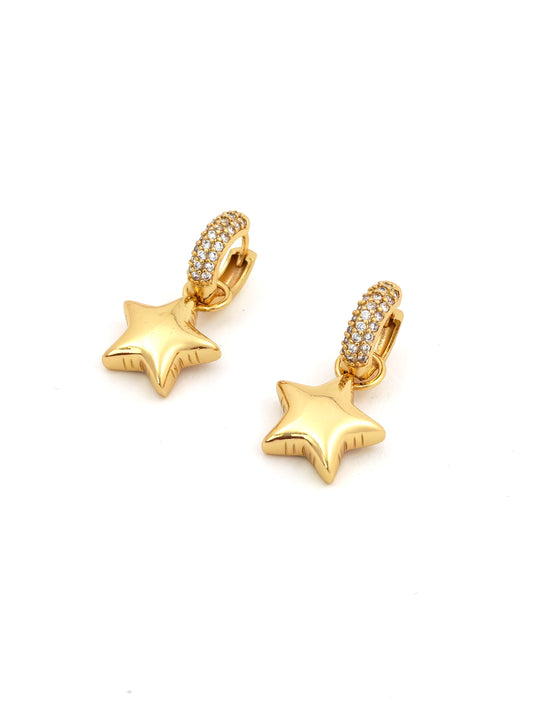 DROP STAR HOOP EARRING