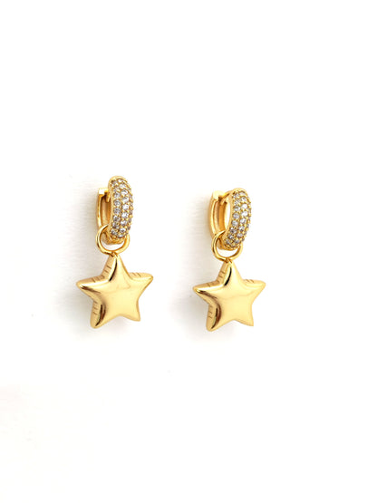 DROP STAR HOOP EARRING