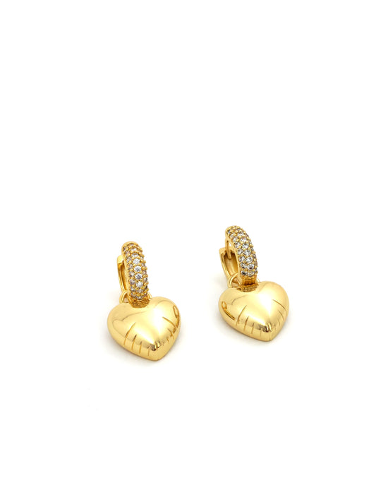 DROP HEART HOOP EARRING