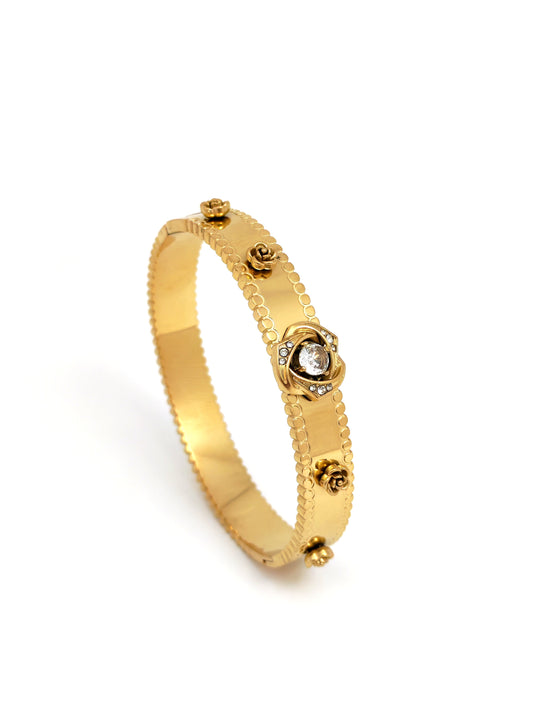 FLOWER STAINLESS BANGLE