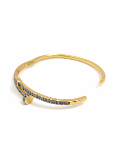 NAIL SILVER GOLD BANGLE